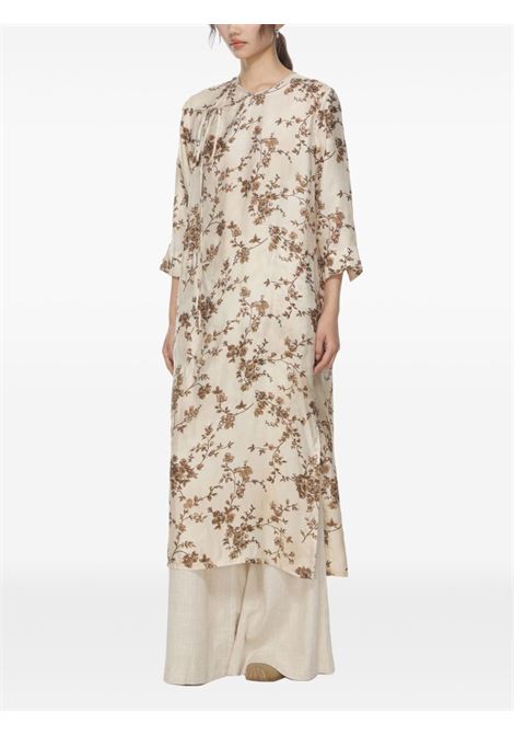 agina dress woman white and brown UMA WANG | UW5006UW128